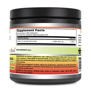 Amazing Formulas Vitamin C 1 Lb. Powder Ascorbic Acid Dietary Supplement - (Approx. 454 Servings)