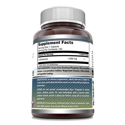 Amazing Formulas L Glutamine 1000 Mg 120 Tablets