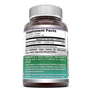 Amazing Formulas Biotin Made with Coconut Oil Dietary Supplement 10,000mcg 120 Softgels