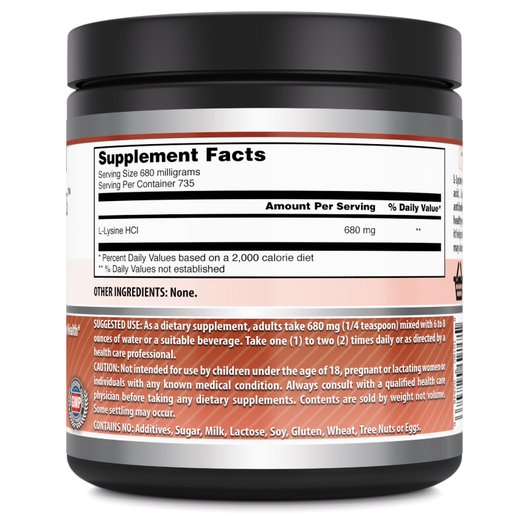 Amazing Formulas L Lysine Powder 500 Gram 735 Servings