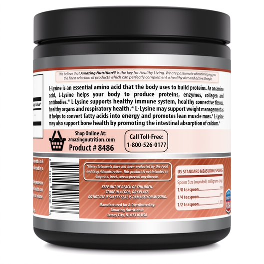 Amazing Formulas L Lysine Powder 500 Gram 735 Servings