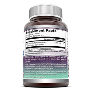 Amazing Formulas Opti MSM 1000 mg 200 Tablets