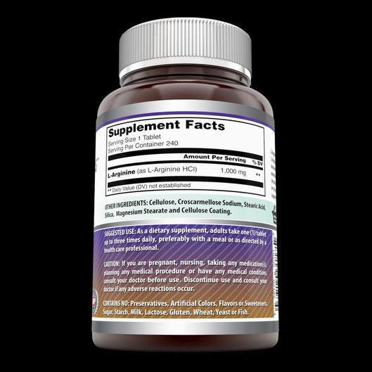 Amazing Formulas L-Arginine 1000 Mg 240 Tablets