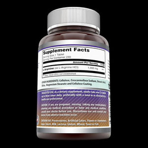 Amazing Formulas L-Arginine 1000 Mg 240 Tablets