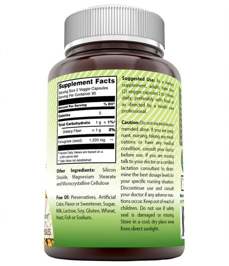 Amazing India Fenugreek 610 Mg 180 Veggie Capsules