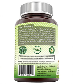 Amazing India Fenugreek 610 Mg 180 Veggie Capsules