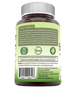 Amazing India Boswellia Extract 600 mg 120 Vegetarian Capsules
