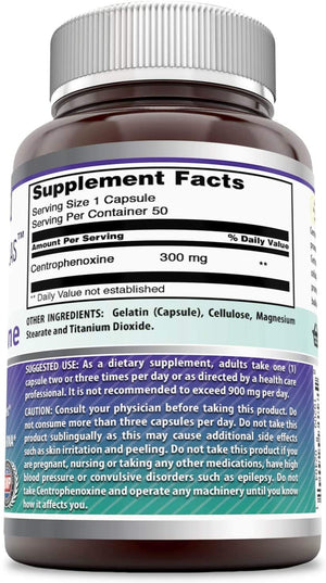 Amazing Formulas Centrophenoxine 300 Mg 50 Capsules
