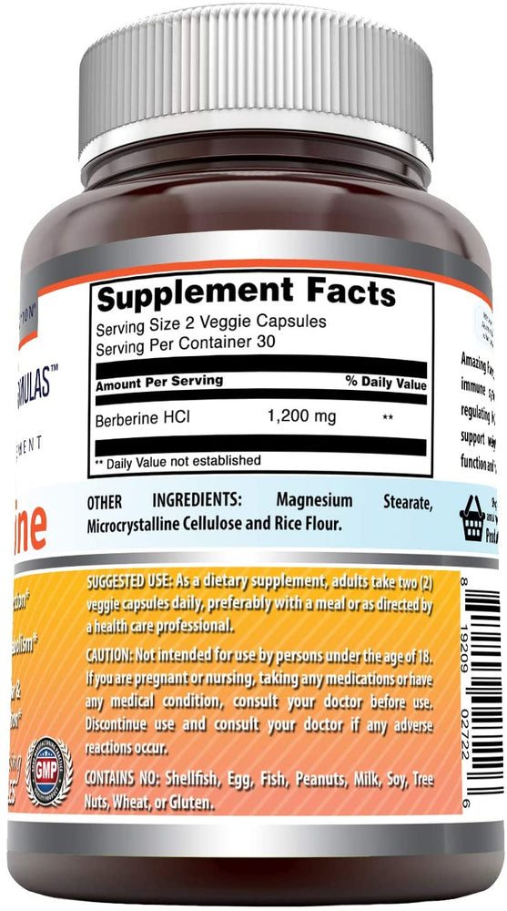 Amazing Formulas Berberine 1200 Mg 60 Veggie Capsules