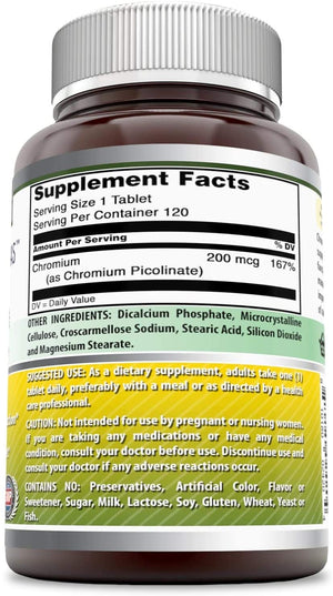 Amazing Formulas Chromium Picolinate 200 mcg 120 Tablets