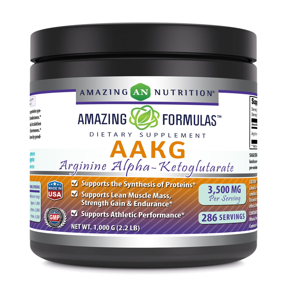 Amazing Formula(1 kg) Powder 2.2 Lbs Arginine Alpha Ketoglutarate (AAKG) Dietary Supplement (Approx. 200 Servings.)