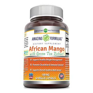 Amazing Formulas African Mango with Green Tea Extract 500 Mg 60 Veggie Capsules