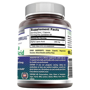 Amazing Formulas Alpha Lipoic Acid 200 Mg 60 Capsules