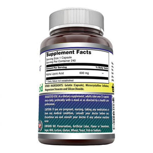 Amazing Formulas Alpha Lipoic Acid 600 Mg 240 Capsules