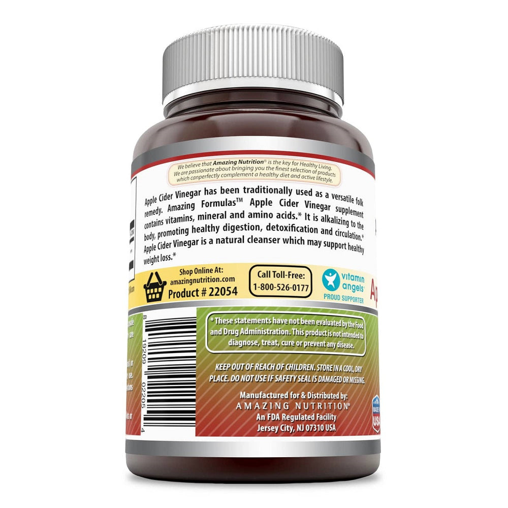 Amazing Formulas Apple Cider Vinegar 500 Mg 250 Capsules