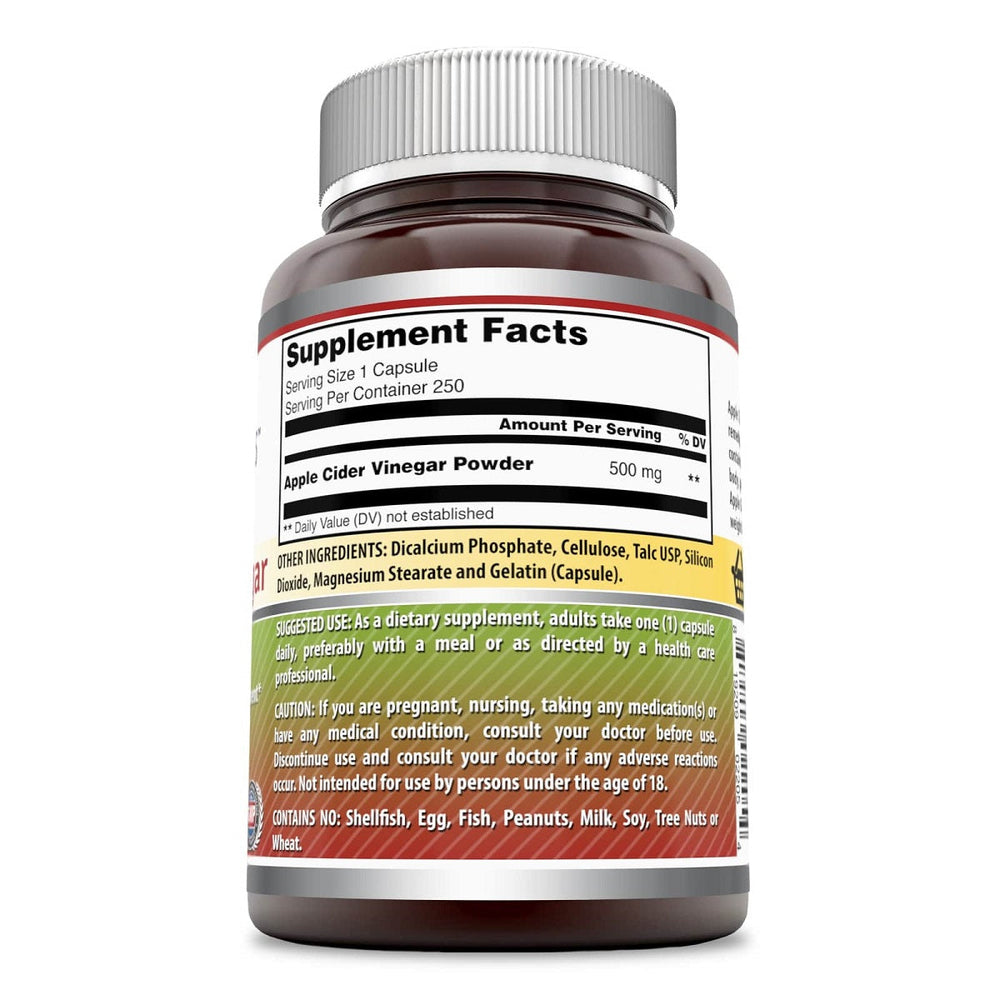 Amazing Formulas Apple Cider Vinegar 500 Mg 250 Capsules