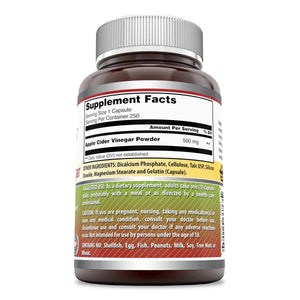 Amazing Formulas Apple Cider Vinegar 500 Mg 250 Capsules