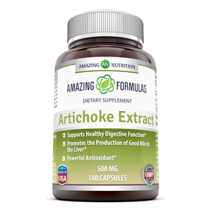 Amazing Formulas Artichoke Extract Dietary Supplement 500 mg 180 Capsules