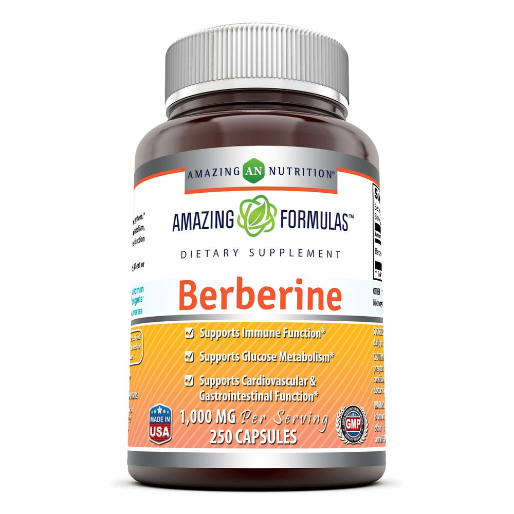 Amazing Formulas Berberine Plus 1000 Mg Per Serving 250 Capsules