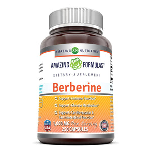 Amazing Formulas Berberine Plus 1000 Mg Per Serving 250 Capsules