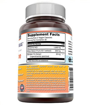 Amazing Formulas Berberine Complex 1250 mg per Serving 60 Veggie Capsules