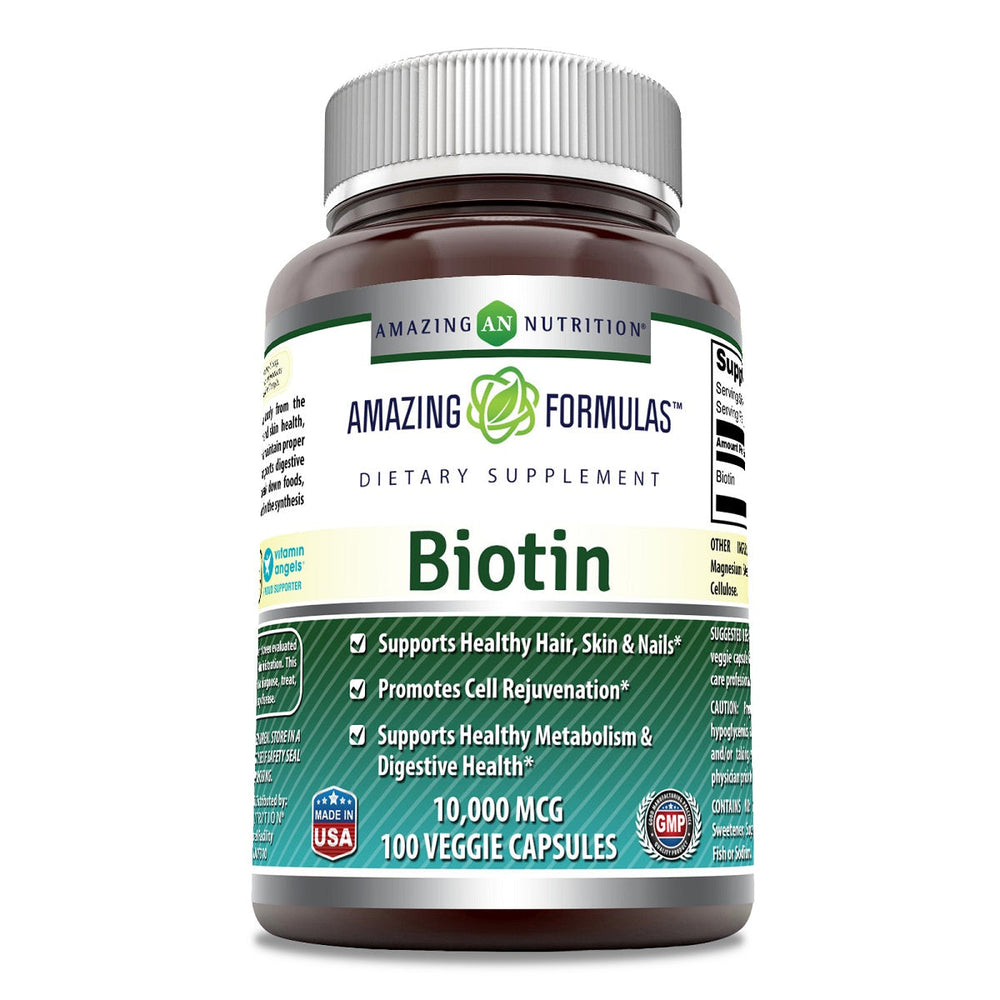 
                
                    Load image into Gallery viewer, Amazing Formulas Biotin Supplement 10,000 mcg 100 Capsules
                
            