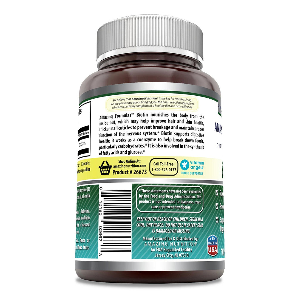 Amazing Formulas Biotin Supplement 10,000 mcg 100 Capsules