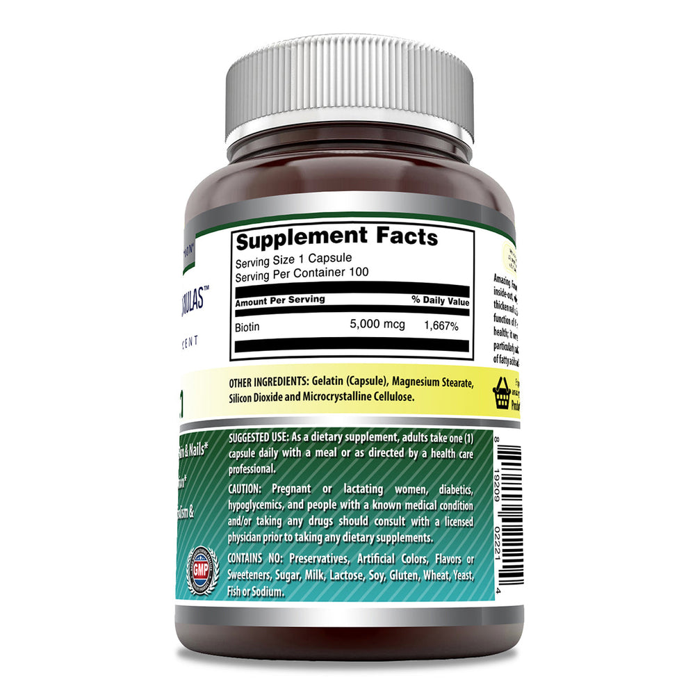 Amazing Formulas Boitin 5000 MCG, 100 Capsules