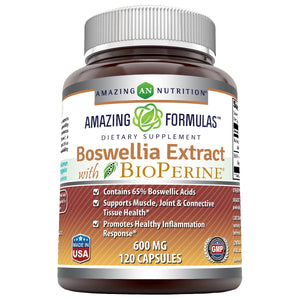 Amazing Formulas Boswellia Extract with BioPerine 600 mg 120 Capsules