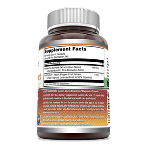 Amazing Formulas Boswellia Extract with BioPerine 600 mg 240 Capsules