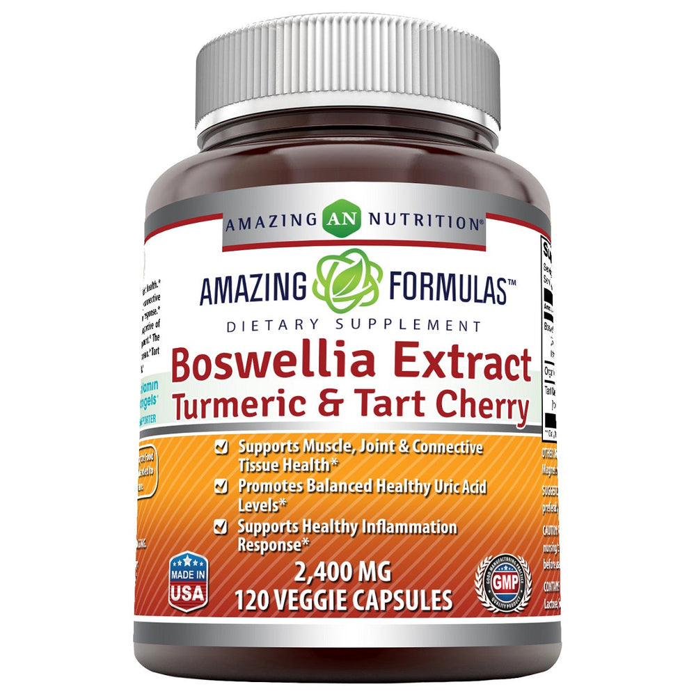 Amazing Formulas Boswellia Extract Turmeric & Tart Cherry 2400mg 120 Veggie Capsules
