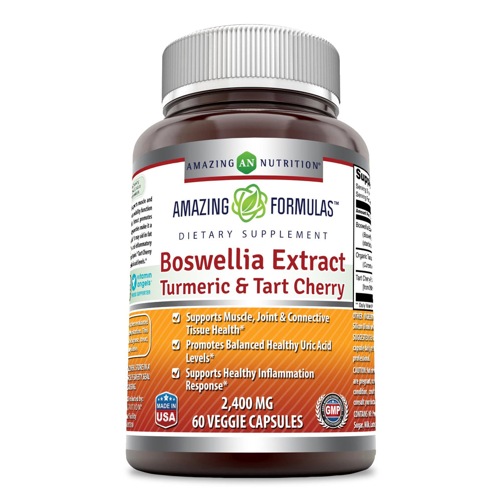 Amazing Formulas Boswellia Extract Turmeric & Tart Cherry 2400mg 60 Veggie Capsule