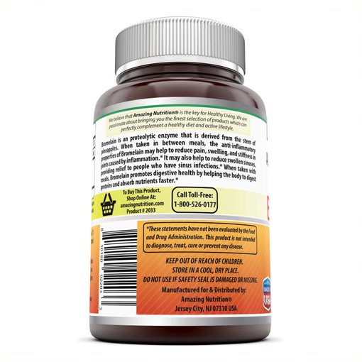 Amazing Formulas Bromelain 500 mg 2400 GDU 120 Veggie Capsules