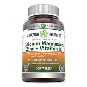 Amazing Formulas Calcium Magnesium Zinc Vitamin D3 500 Tablets