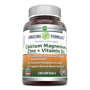 
                
                    Load image into Gallery viewer, Amazing Formulas Calcium Magnesium Zinc Vitamin D3 240 Softgel
                
            