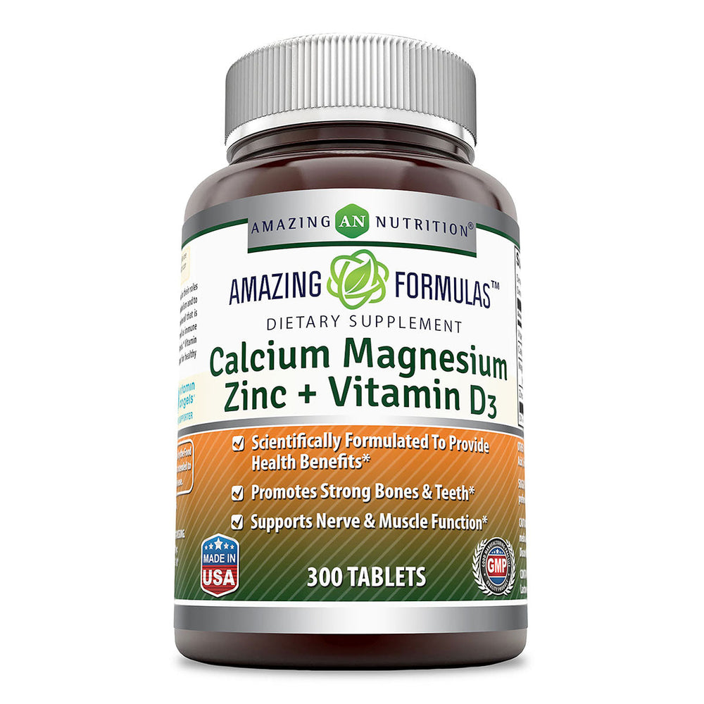 Amazing Formulas Calcium Magnesium Zinc + D3 - 300 Tablets