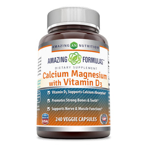 Amazing Formulas Calcium Magnesium With Vitamin D3 240 Veggie Capsules