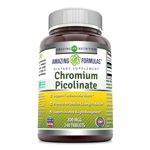 Amazing Formulas Chromium Picolinate 200 Mcg 240 Tablets