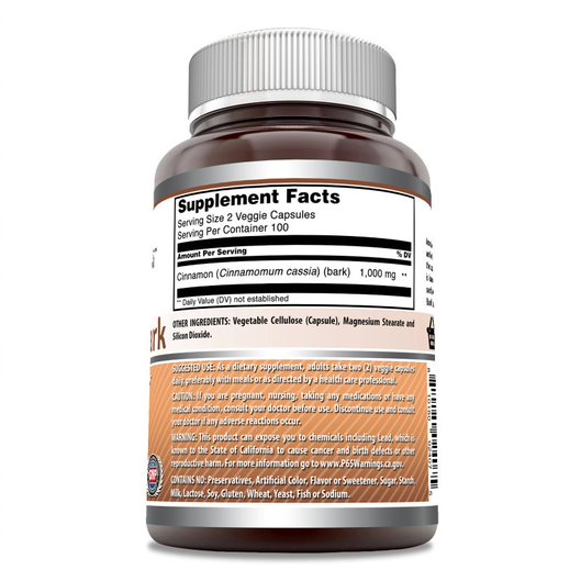 Amazing Formulas Cinnamon Bark 500 mg 200 Capsules