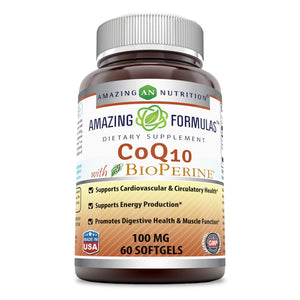 
                
                    Load image into Gallery viewer, Amazing Formulas CoQ10 with Bioperine 100 Mg 60 Softgels
                
            