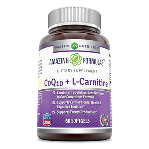 Amazing Formulas Coq10 30 Mg  L  Carnitine 250 Mg 60 Softgels