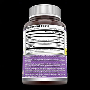 Amazing Formulas Coq10 30 Mg  L  Carnitine 250 Mg 60 Softgels