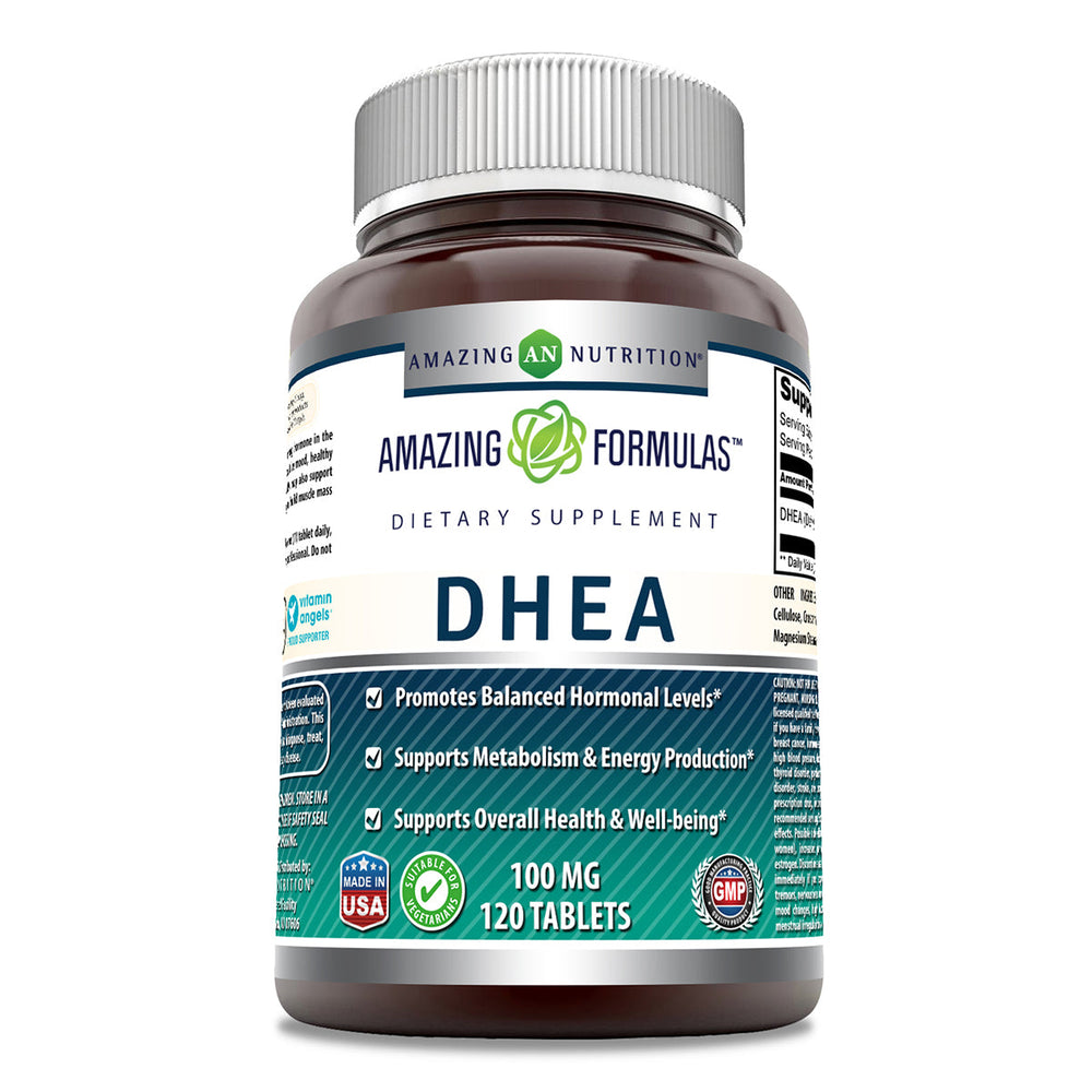 Amazing Formulas DHEA Dietary Supplement 100 mg Pure 120 Tablets