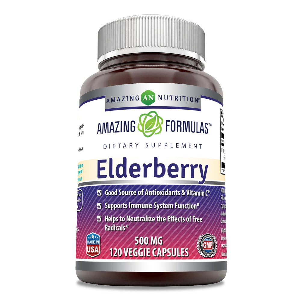 Amazing Formulas Elderberry 500mg 120 Veggie Capsules