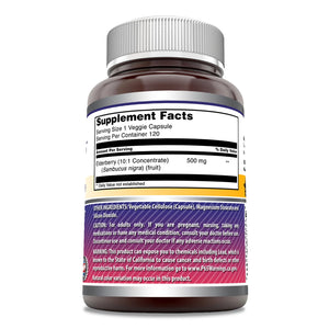 Amazing Formulas Elderberry 500mg 120 Veggie Capsules