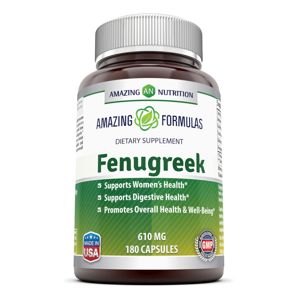 Amazing Formulas Fenugreek Seed Supplement 610 Mg 180 Veggie Capsules