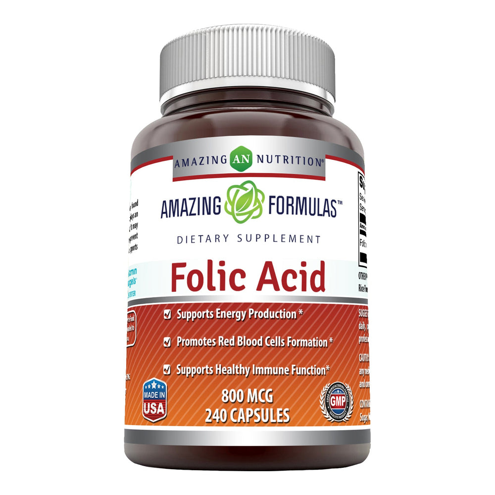 Amazing Formulas Folic Acid 800 mcg 240 Capsules