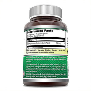 Amazing Formulas Pharma GABA 750 Mg 100 Veggie Capsules