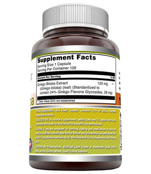 Amazing Formulas Ginkgo Biloba 120 Mg 120 Capsules