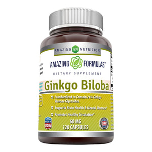 Amazing Formulas Ginkgo Biloba 60 Mg 120 Capsules